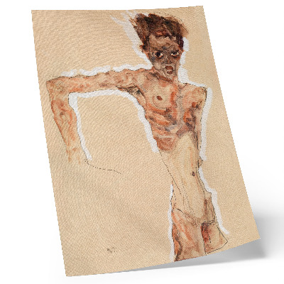 Poster Uomo nudo: Autoritratto (1911) di Egon Schiele – un dipinto maschile proveniente dalla collezione del MET Museum