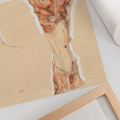 Poster Uomo nudo: Autoritratto (1911) di Egon Schiele – un dipinto maschile proveniente dalla collezione del MET Museum