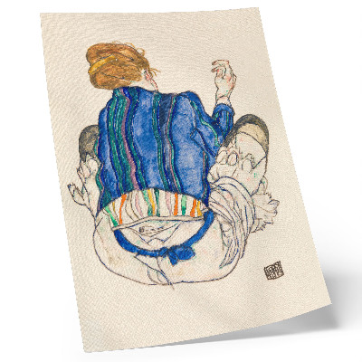 Stampa su tela Donna seduta, vista posteriore (1917) di Egon Schiele – un disegno a tratto femminile proveniente dalla collezione del MET