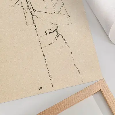 Stampa su tela Ritratto di donna del 1910 di Egon Schiele, un disegno a tratto femminile tratto dalla collezione del MET Museum