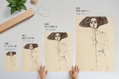 Stampa su tela Ritratto di donna (1910) di Egon Schiele – un disegno a tratto femminile proveniente dalla collezione del MET Museum.