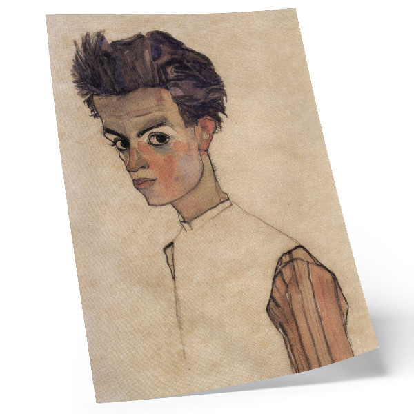 Foto su tela Autoritratto di Egon Schiele (1910)