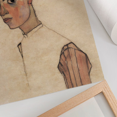 Foto su tela Autoritratto di Egon Schiele (1910)