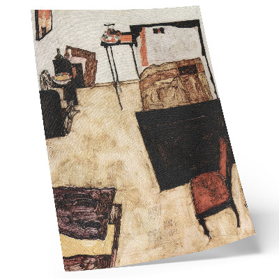 Stampa su tela Il salone di Schiele a Neulengbach (1911) di Egon Schiele