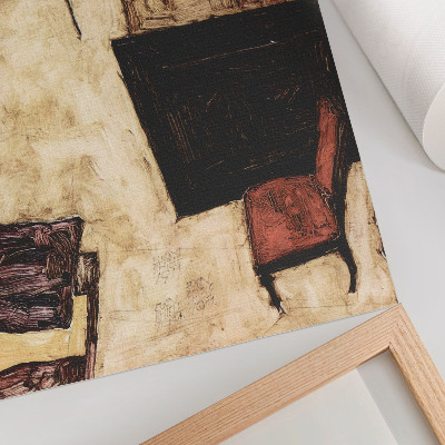 Stampa su tela Il salone di Schiele a Neulengbach (1911) di Egon Schiele