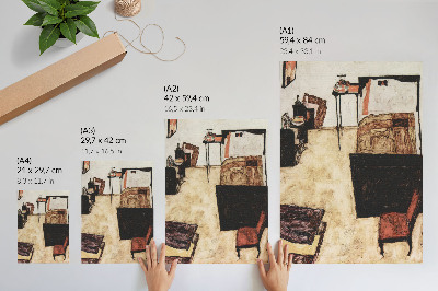 Stampa su tela Il salone di Schiele a Neulengbach (1911) di Egon Schiele