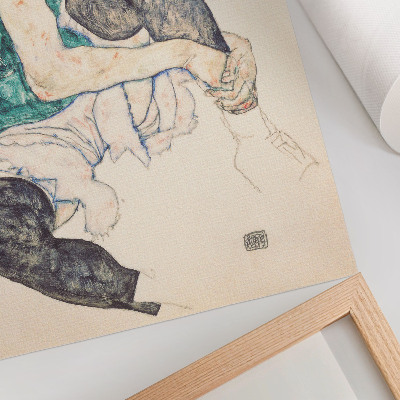 Foto su tela Donna seduta con il ginocchio alzato (1917) di Egon Schiele