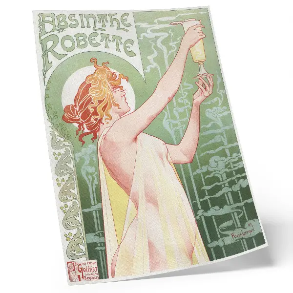 Poster cromolitografia del 1896 di Privat Livemont - Absinthe Robette