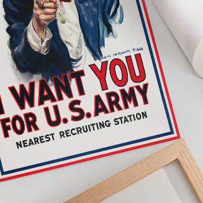 Poster Manifesto di ricerca per soldati americani, una litografia estetica di James Montgomery Flagg