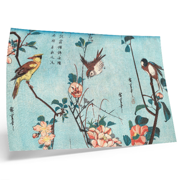 Poster murale di alta qualità Uccelli e fiori giapponesi (1833) – stampe xilografiche d'epoca di Utagawa Hiroshige