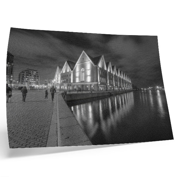 Poster murale di alta qualità Architettura monocromatica con riflessi nell'acqua