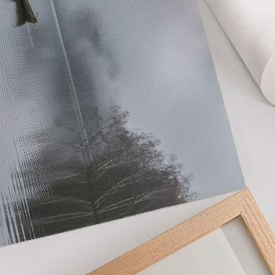 Stampa su tela moderna Cielo e acqua, nebbia e alberi, pace e tranquillità
