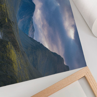 Stampa su tela moderna Montagne tra le nuvole, pace blu, natura