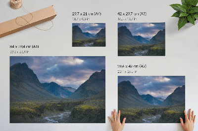 Stampa su tela moderna Montagne tra le nuvole, pace blu, natura