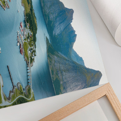 Poster Fiordi, montagne, città, pace e armonia