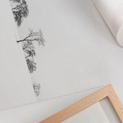 Stampa su tela moderna Paesaggio minimalista, alberi invernali, pace