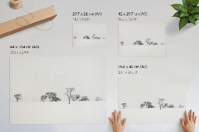 Stampa su tela moderna Paesaggio minimalista, alberi invernali, pace