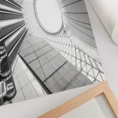 Stampa su tela moderna con architettura futuristica e interni minimalisti