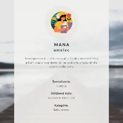 Poster dai colori saturi raffigurante un pittoresco molo in riva al lago con vista sulle montagne