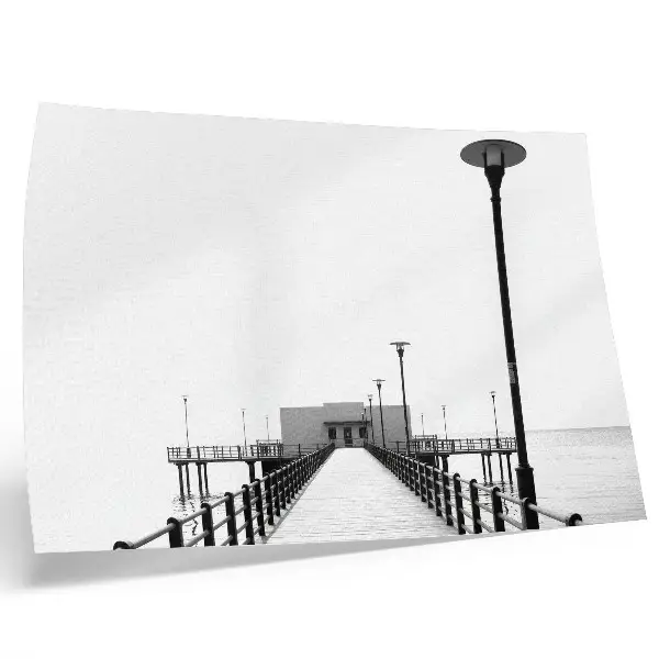 Poster ponte minimalista con architettura rettilinea