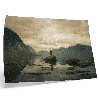 Poster Montagne lago persona pacifica armonia della natura