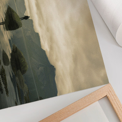 Poster Montagne lago persona pacifica armonia della natura