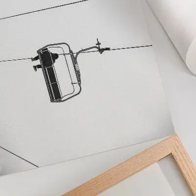 Poster murale di alta qualità minimalismo con paesaggio invernale ispirato alla solitudine e alla pace