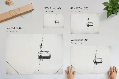 Poster murale di alta qualità minimalismo con paesaggio invernale ispirato alla solitudine e alla pace