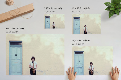 Poster Minimalismo, colori vivaci, pace, musica alla porta