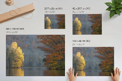 Poster dai colori saturi Colori autunnali, lago, atmosfera tranquilla, armonia