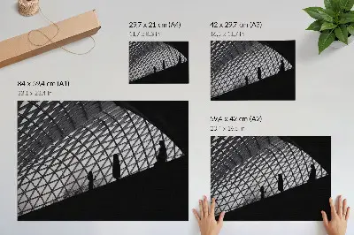 Poster murale di alta qualità con silhouette di tetto moderno in contrasto