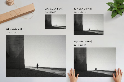 Poster Silhouette minimalista, ombre intense, spazio moderno