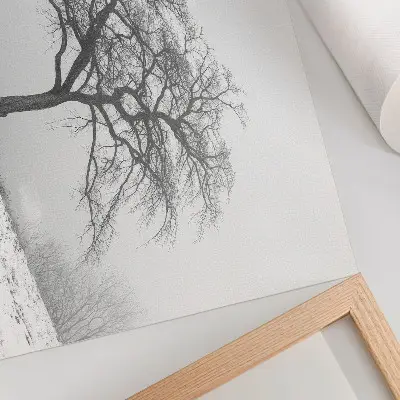 Poster murale di alta qualità albero solitario in inverno in stile minimalista