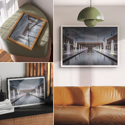 Poster Fontane e architettura, illuminazione moderna