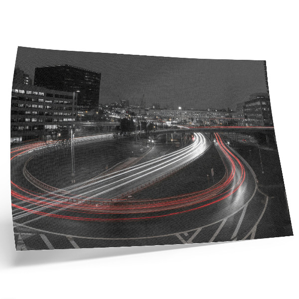 Poster dai colori saturi Il movimento dinamico delle luci della città notturna