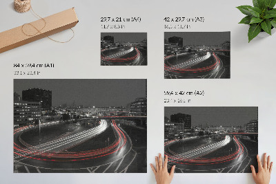 Poster dai colori saturi Il movimento dinamico delle luci della città notturna