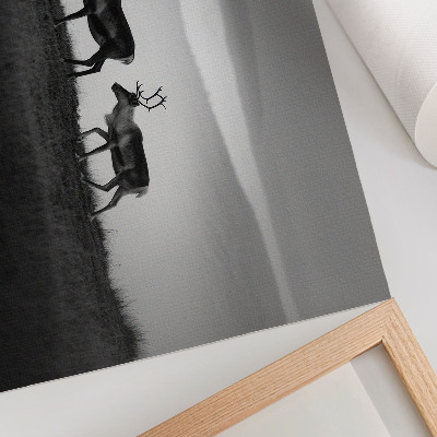 Poster murale di alta qualità Renna su una collina, composizione minimalista