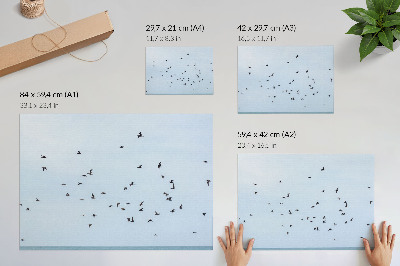 Stampa su tela moderna Uno stormo di uccelli sul mare blu