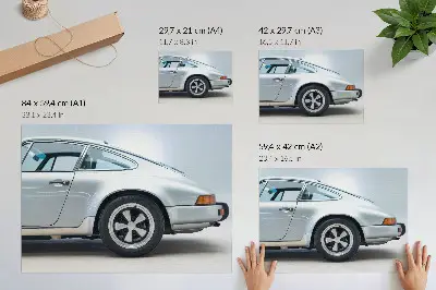 Poster auto sportiva dal design classico, elegante e chic
