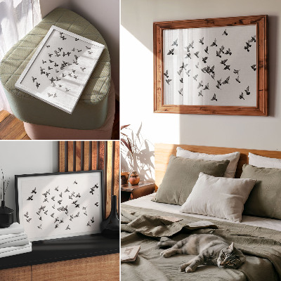 Poster murale di alta qualità Uccelli in volo: eleganti armonie in bianco e nero