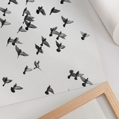 Poster murale di alta qualità Uccelli in volo: eleganti armonie in bianco e nero