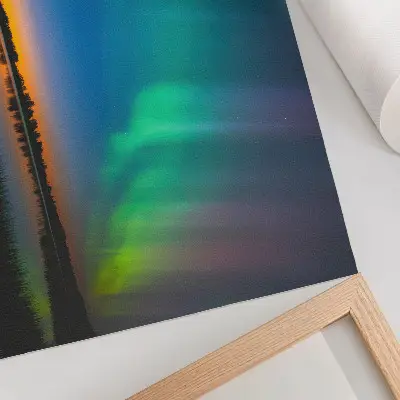 Poster murale di alta qualità con aurora boreale sul lago