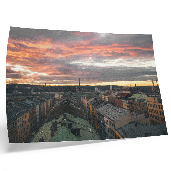 Poster Tramonto sui colori del panorama cittadino