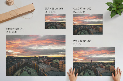 Poster Tramonto sui colori del panorama cittadino