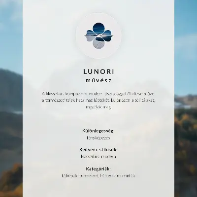 Poster con alberi nella nebbia dai colori tenui e atmosfera tranquilla