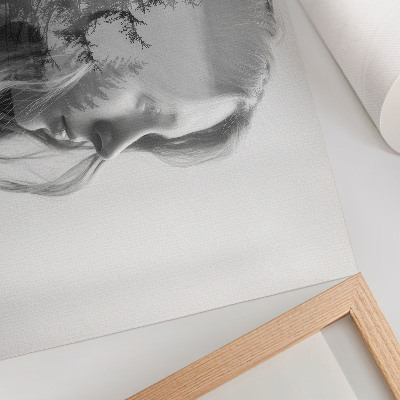 Poster dai colori saturi Ritratto in bianco e nero di sottile eleganza