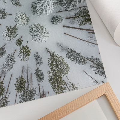 Poster dai colori saturi Pace nella foresta invernale, minimalismo, naturalezza