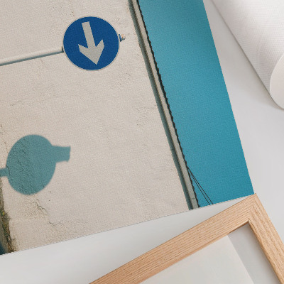 Stampa su tela moderna Un'insegna minimalista su uno sfondo bianco.