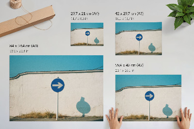 Stampa su tela moderna Un'insegna minimalista su uno sfondo bianco.