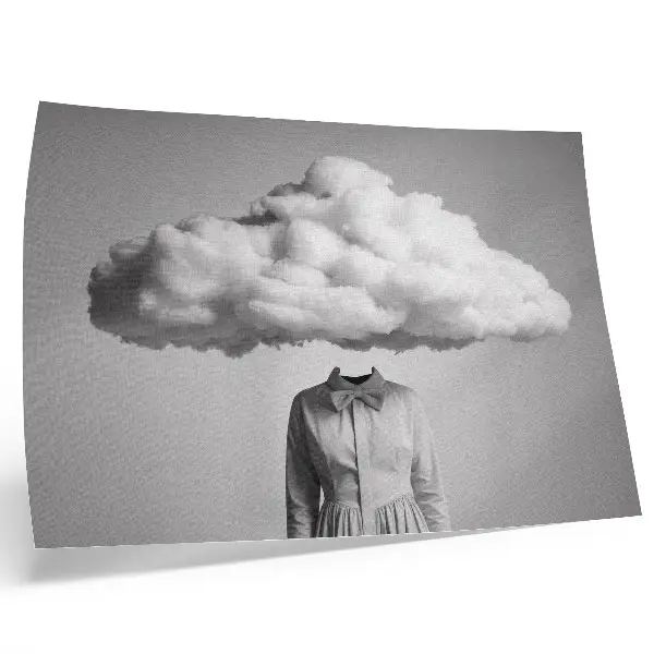 Poster murale di alta qualità motivo surrealista minimalista con nuvola bianca
